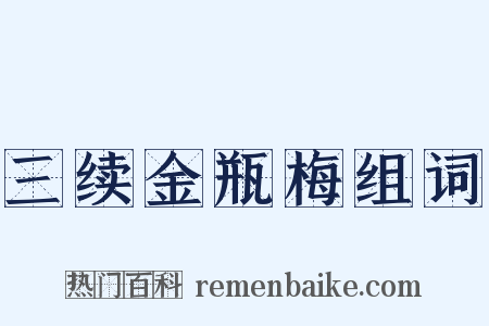三续金瓶梅组词是什么意思的图片